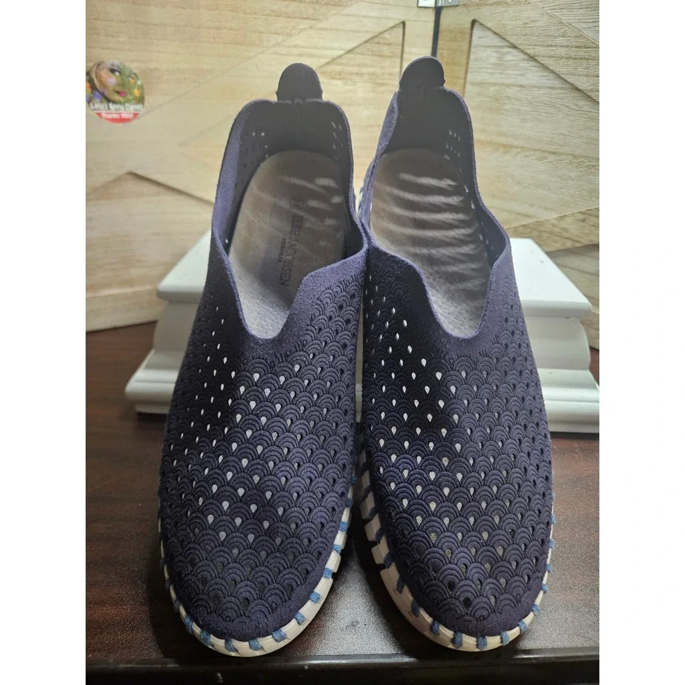 Ilse‎ Jacobsen Sneakers Womens 38 Blue Tulip Danish Laser Cut Slip On Shoes #606